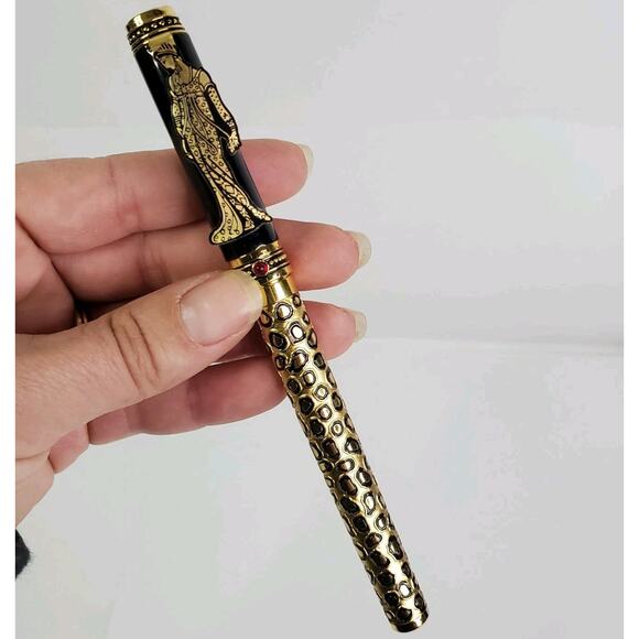 Franklin Mint House Of Erte Cabochon Leopard Fountain Pen - Picture 10 of 10